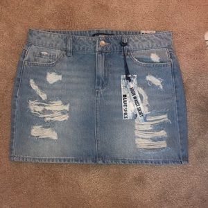 Ripped Jean Skirt